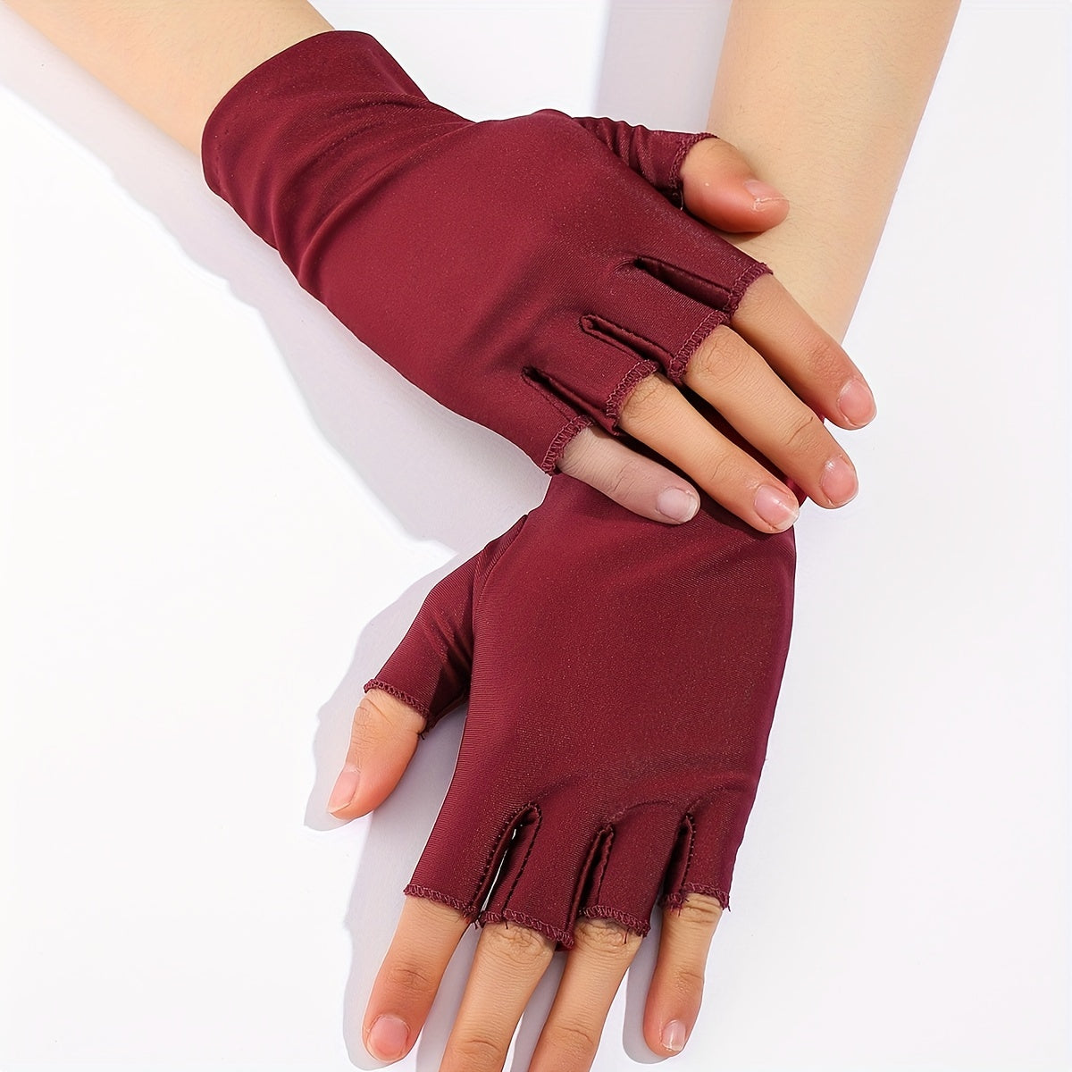2 Pairs Fingerless Short Gloves Unisex Cycling UV Protection Touch Gl