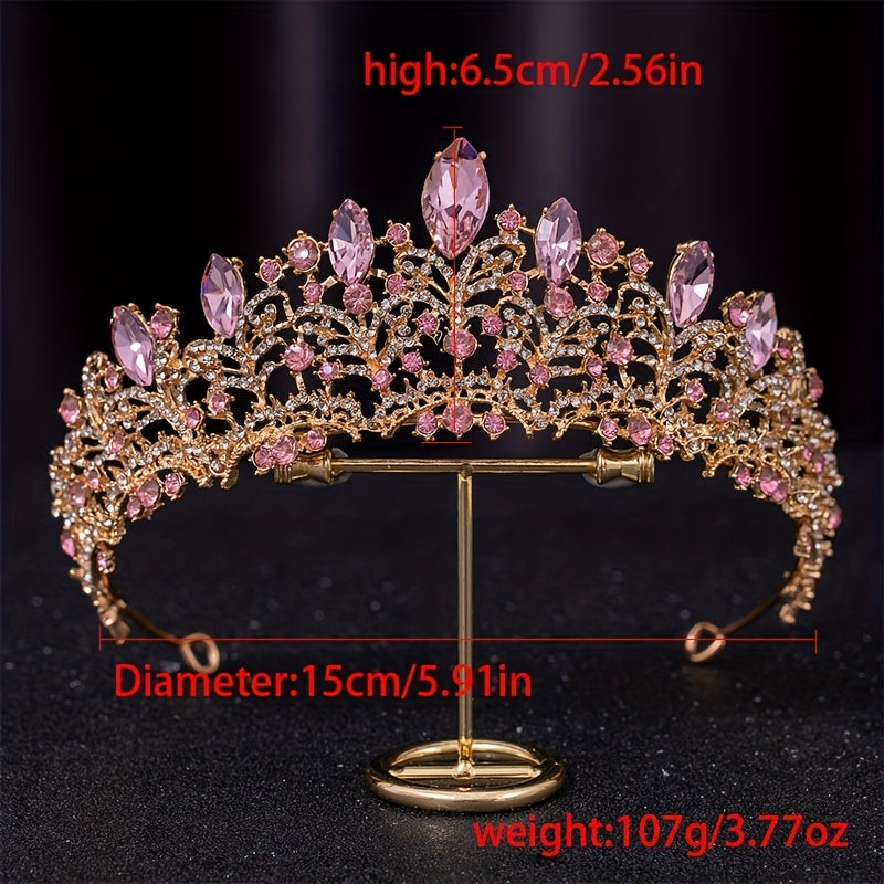 Baroque Rhinestone Crown Hairband Headband Princess Tiara