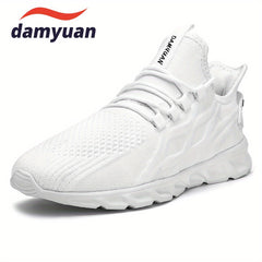 Men's Lace Up Knit Sneakers Breathable Outdoor Walking Shoes