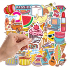 50pcs Water Bottles Vinyl Waterproof Stickers Laptop Skateboard Computer Sticker