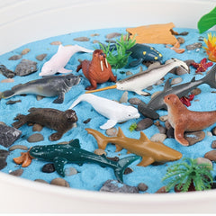 24pcs Marine Animal Model Toys Educational Marine Dolls Birthday Party