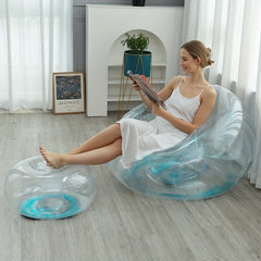 Portable Inflatable Transparent Beanbag Lounge Chair for Home Office Camping
