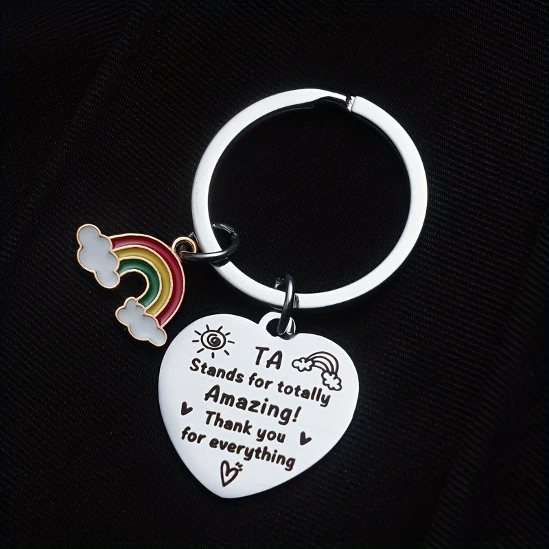 Stainless Steel Graduation Keychain Rainbow Pendant Senior Year Gift