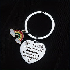 Stainless Steel Graduation Keychain Rainbow Pendant Senior Year Gift