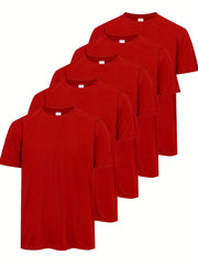 5pcs Men's T Shirt Bundle for Summer Activities