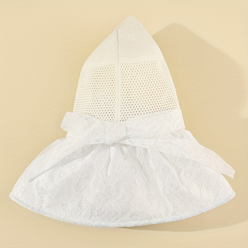 Mesh Hollow Lace Sun Hat Wide Brim Casual Beach Travel Bucket Hat