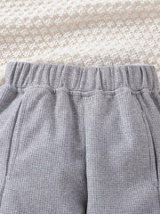 Boys Elastic Waist Sweatpants Casual Sports Jogger Cropped Pants