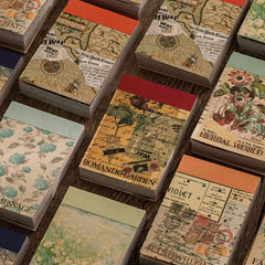 50 Japanese Paper Stickers Non-Repeating High-End Antique Look Self-Adhesive
