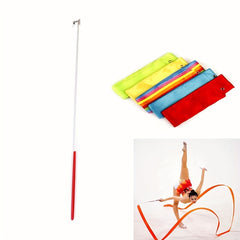 Rhythmic Gymnastic Ribbons Twirling Rod Stick for Gym Training