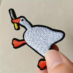 Funny Goose With Patch Embroidery Hook And Loop Patches For Clothing