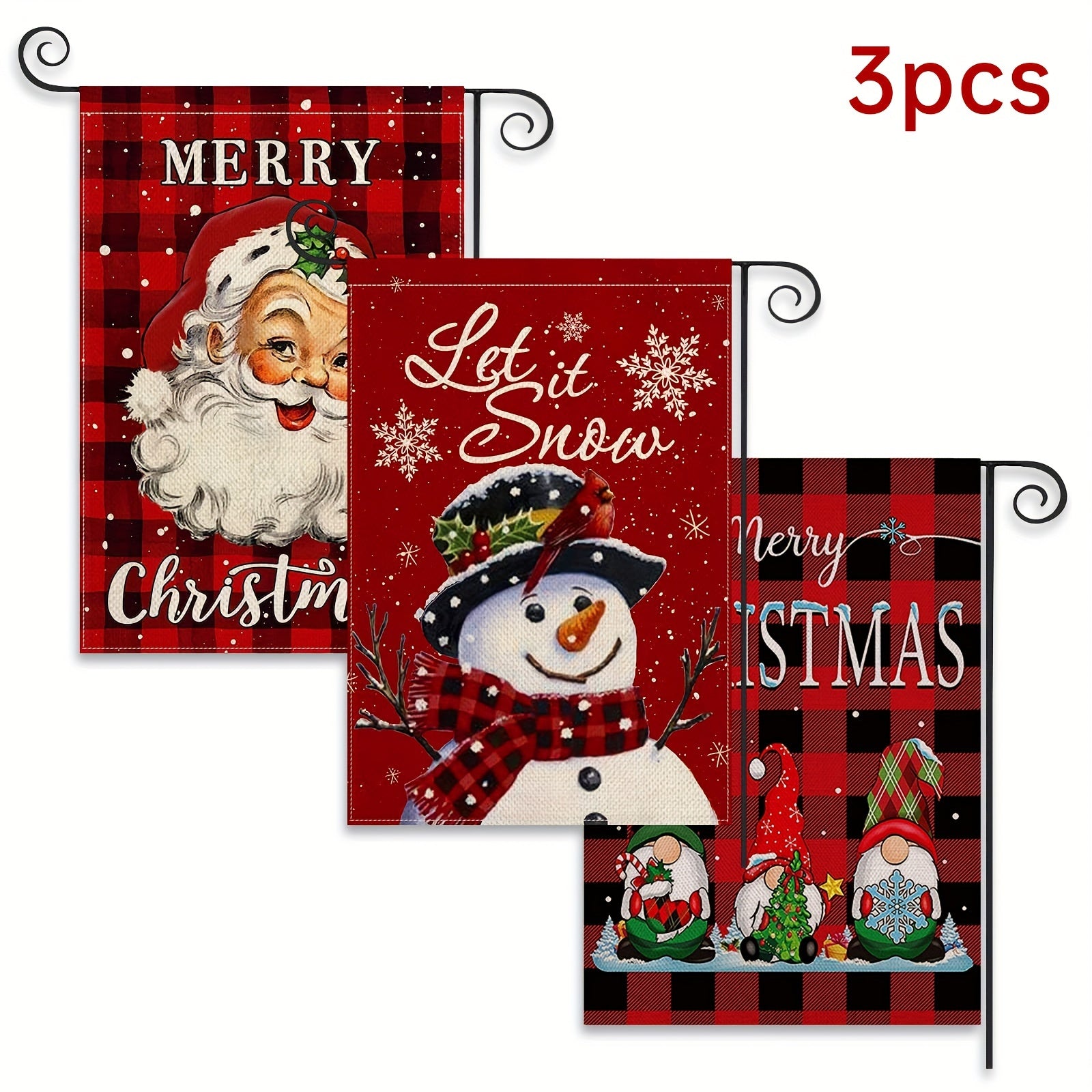 Merry Christmas Garden Wreath Burlap Lace Decoration Outdoor Flag