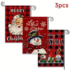 Merry Christmas Garden Wreath Burlap Lace Decoration Outdoor Flag