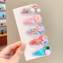 5pcs Sequin Transparent Hair Clips For Girls Hair Accessories