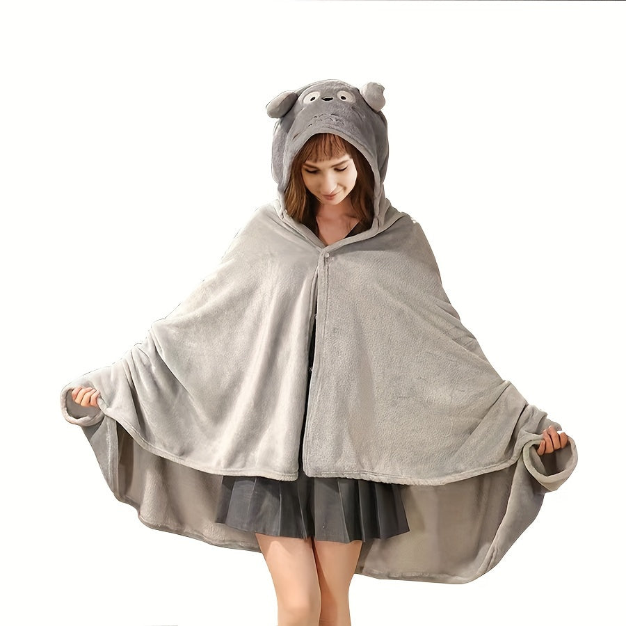 Multifunctional Polar Fleece Blanket, Winter Office Wearable Shawl