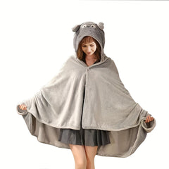Multifunctional Polar Fleece Blanket, Winter Office Wearable Shawl