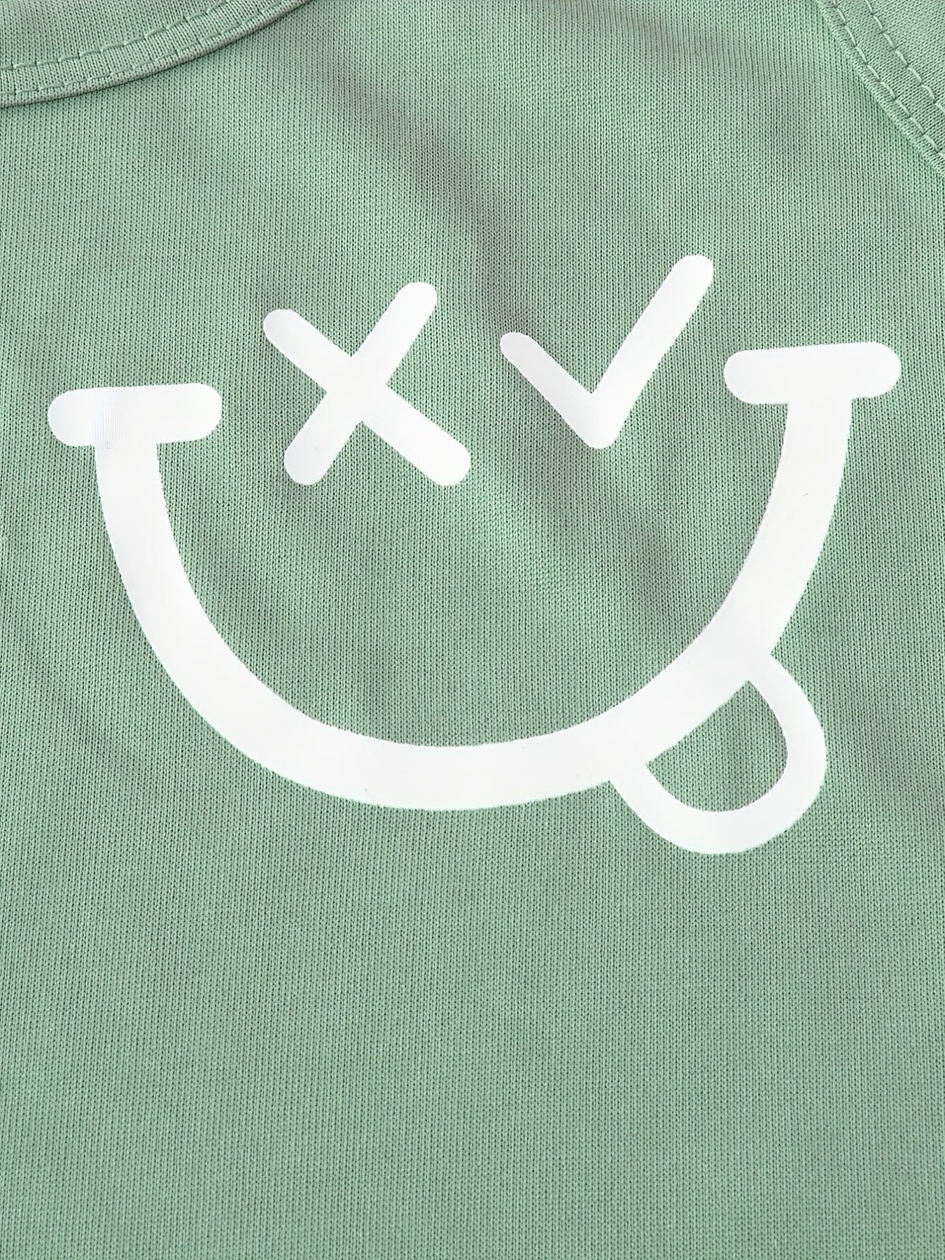 Boy's 2pcs Tank Top & Shorts Set, Happy Face Print, Casual Outfit