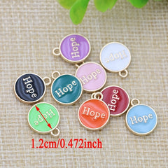 20Pcs Mix Lot Plated Enamel Heart Charms For Jewelry Making DIY Craft 12mm