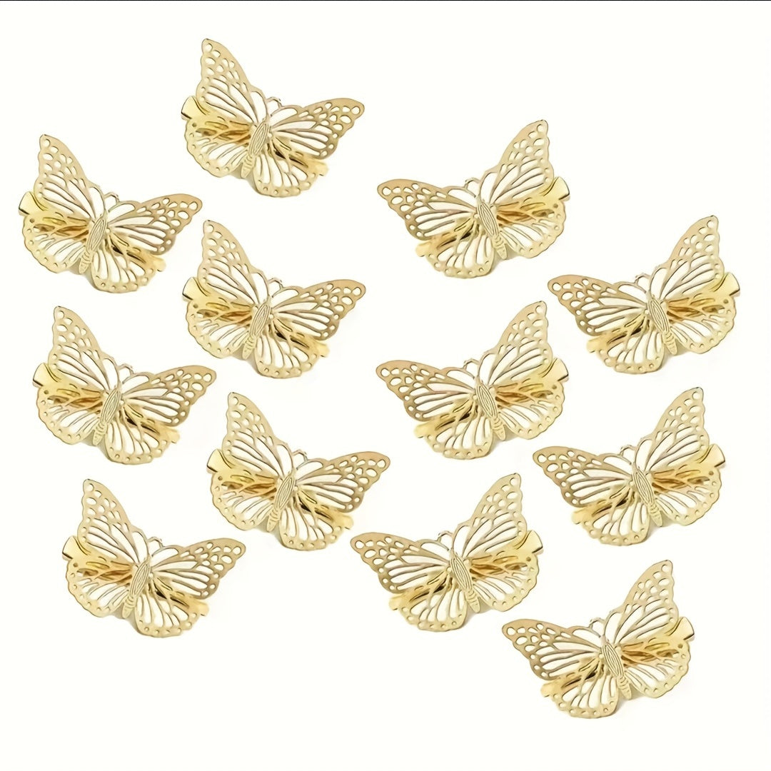 8pcs Butterfly Shaped Hair Clips Metal Hair Pins Hair Accessories For Women