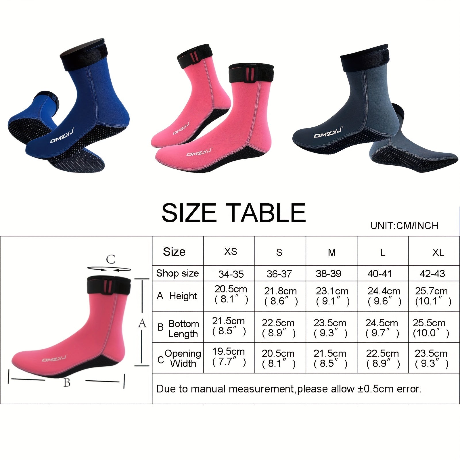 Anti Slip Neoprene Diving Boots For Swimming & Surfing