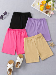 4pcs Girls Cotton Shorts Set Elastic Waist Comfy Dance Ballet Skirt