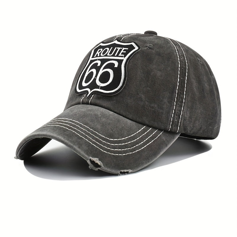 Washed Embroidered Baseball Cap Outdoor Sunshade Peaked Cap