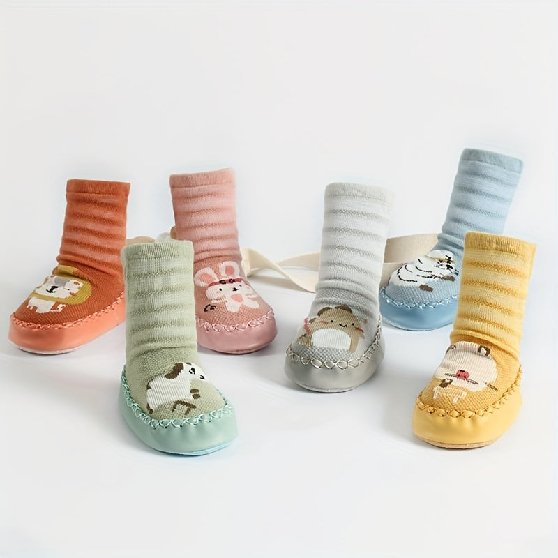 Baby Toddler Cartoon Animals Shoe Socks Dot Glue Floor Socks