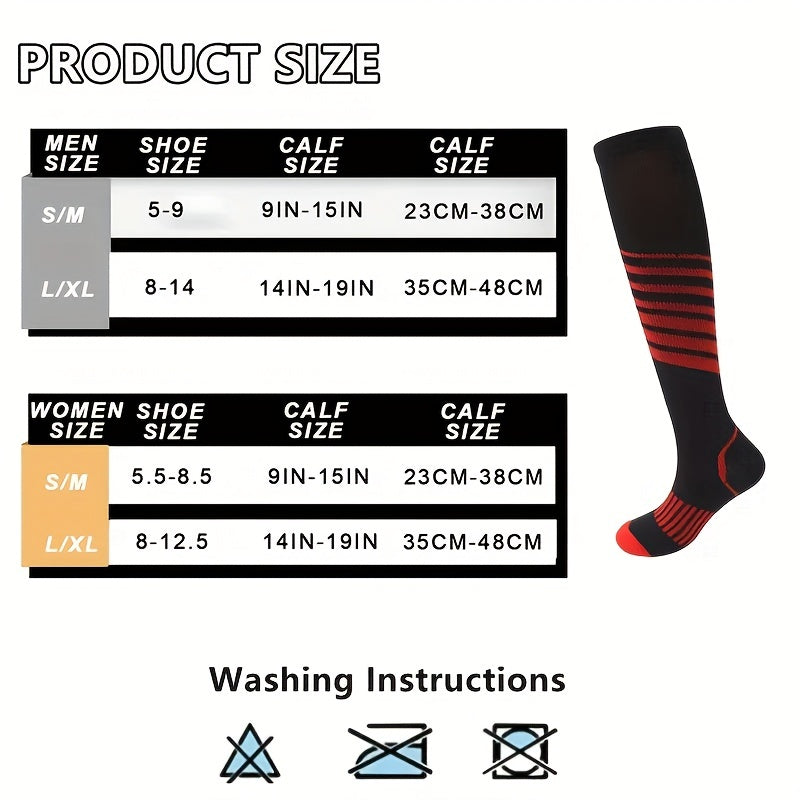 6 Pairs of Non-Slip Compression Thigh Socks for Fitness, Running, Cycling