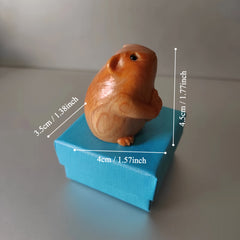 Wooden Carved Mouse Melon Ornament Birthday Holiday Gift