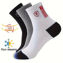 5 Pairs Teen's Mid Crew Sport Socks Cotton Sweat Absorbing Comfortable