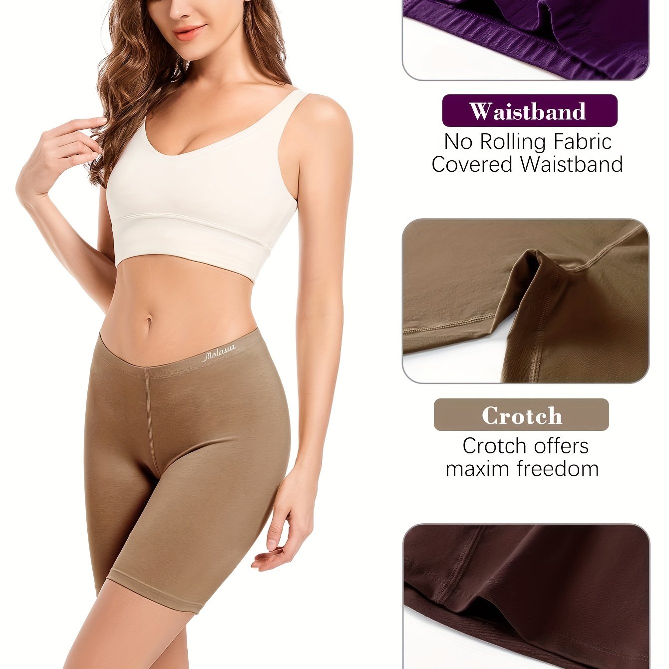 3pcs Seamless Boyshort Panties Soft & Comfortable Stretch Panties