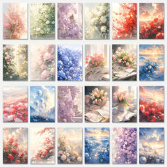 63pcs Watercolor Flower Sea Stickers for Mobile Phone Luggage Notebook