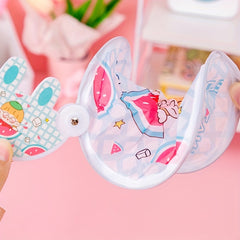 1pc Folding Fan Cartoon Round Fan Portable Mini Cooling Fan