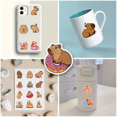 100pcs Capybara Stickers Waterproof Vinyl Decals for Laptops Phones Cars