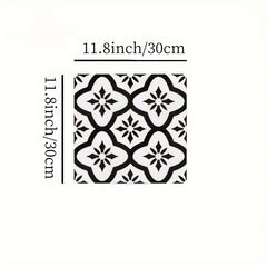 10pcs Flower Adhesive Floor Tiles 0.6mm Kitchen Bathroom PVC Waterproof Tiles