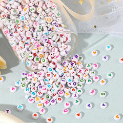 1000Pcs 4 7mm Acrylic Letter Beads & Elastic String DIY Jewelry Making