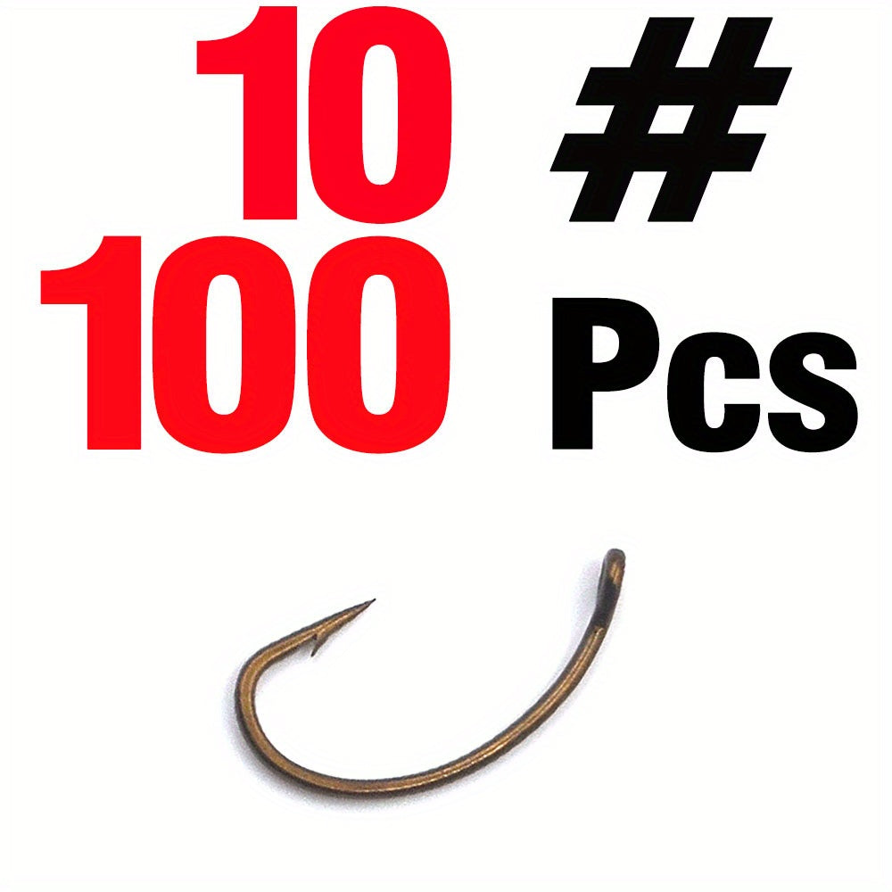 100pcs Barbless Trout Fishing Hooks for Flies Jig Nymph Stonefly Caddis Wet/Dry