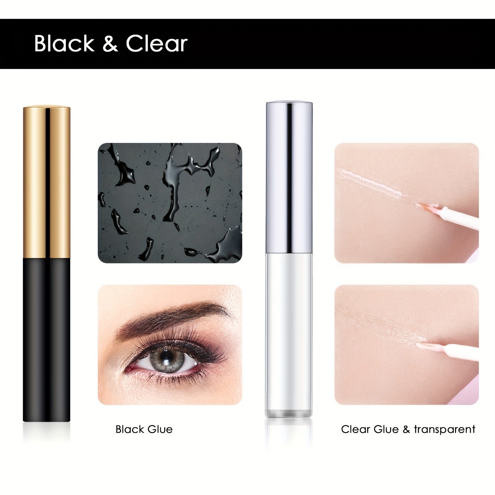 Strong Hold Eyelash Glue Latex Waterproof Sensitive Eyes Safe 0.2 Oz