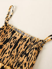 Leopard Print Long Dress for Mom and Me Parent Child Outfit