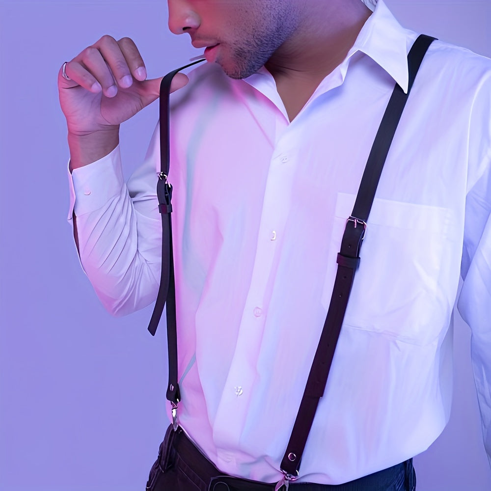 Men's Shoulder Strap Harness Retro Suit Suspender Pants