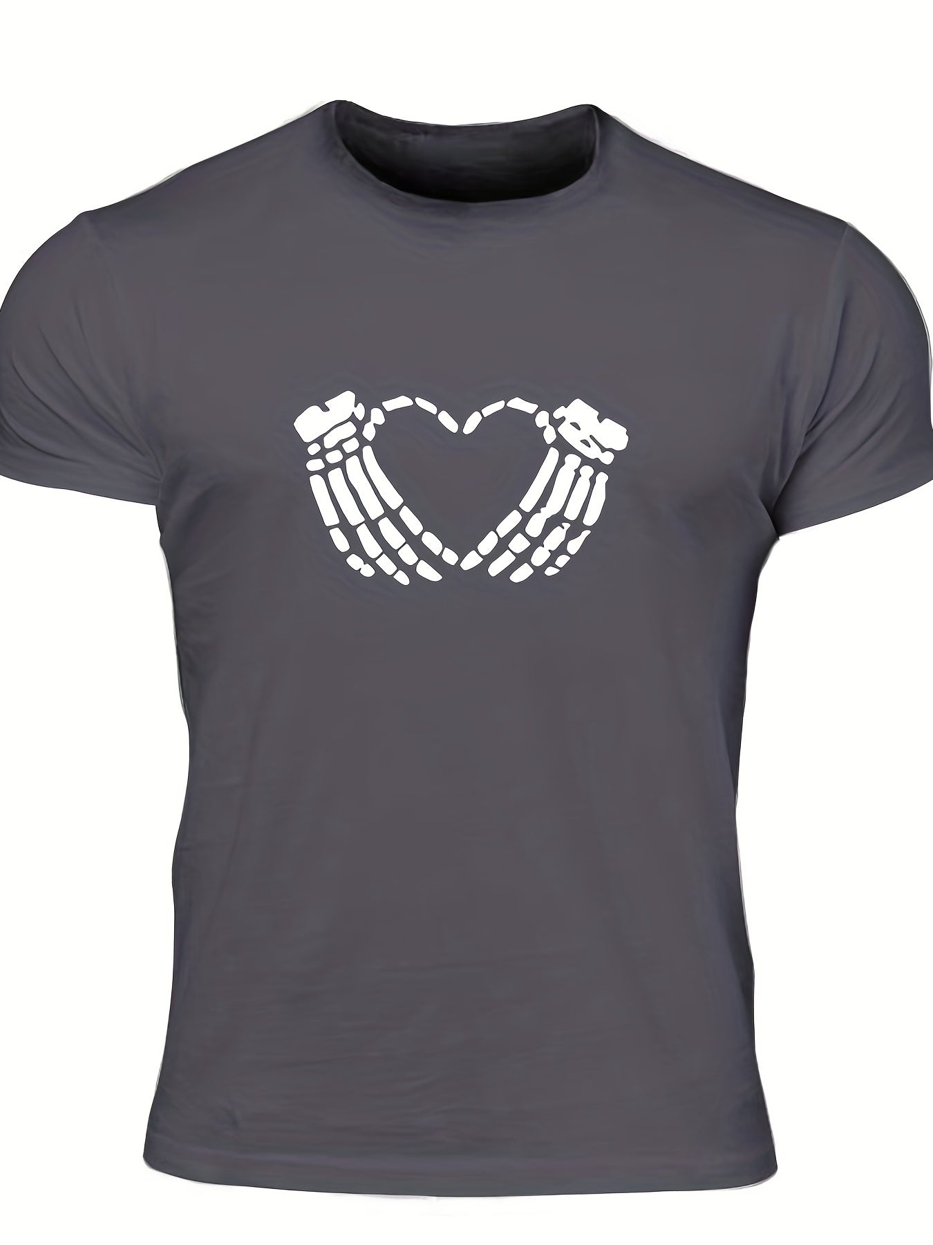 Men's Heart Graphic T shirt Casual Stretch Tee Summer Outdoor