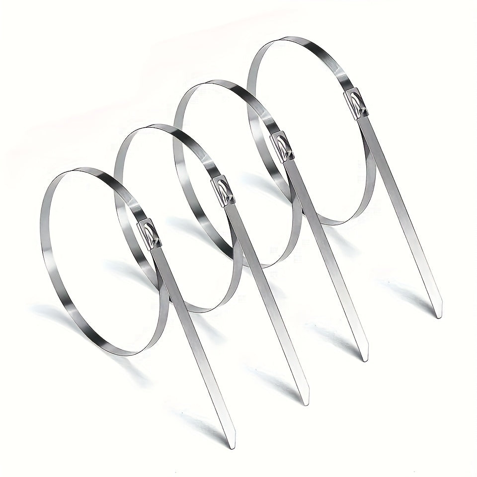 100pcs 304 Stainless Steel Zip Ties Multifunctional Heavy Duty Cable Ties