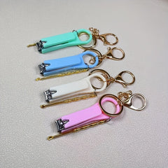Macaroon Nail Clipper Earpick Keychain Bag Car Pendant Keyring