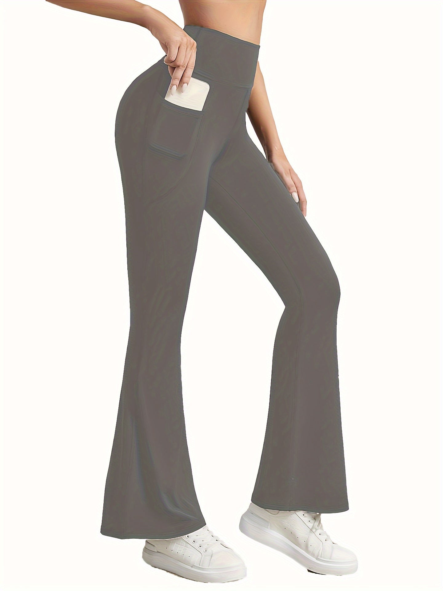 High Waist Yoga Flare Pants with Side Pocket