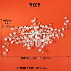 Crystal Headwear Pearl Hair Comb Bridal Wedding Headband Scarf