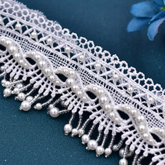 Floral Lace Garter Belt Faux Pearl Tassel Thigh Garter Belts
