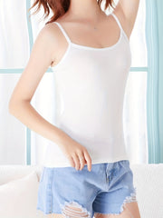 2 Pack Solid Cami Tops Crew Neck Everyday Women's Lingerie