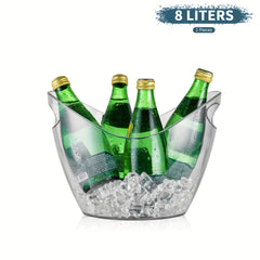 Stainless Steel Ice Bucket Clear Plastic Drink Tub Bar And Restaurant