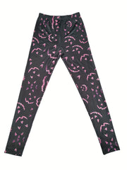 Graphic Print Skinny Leggings Casual Every Stretchy Leggings Women's Clothing
