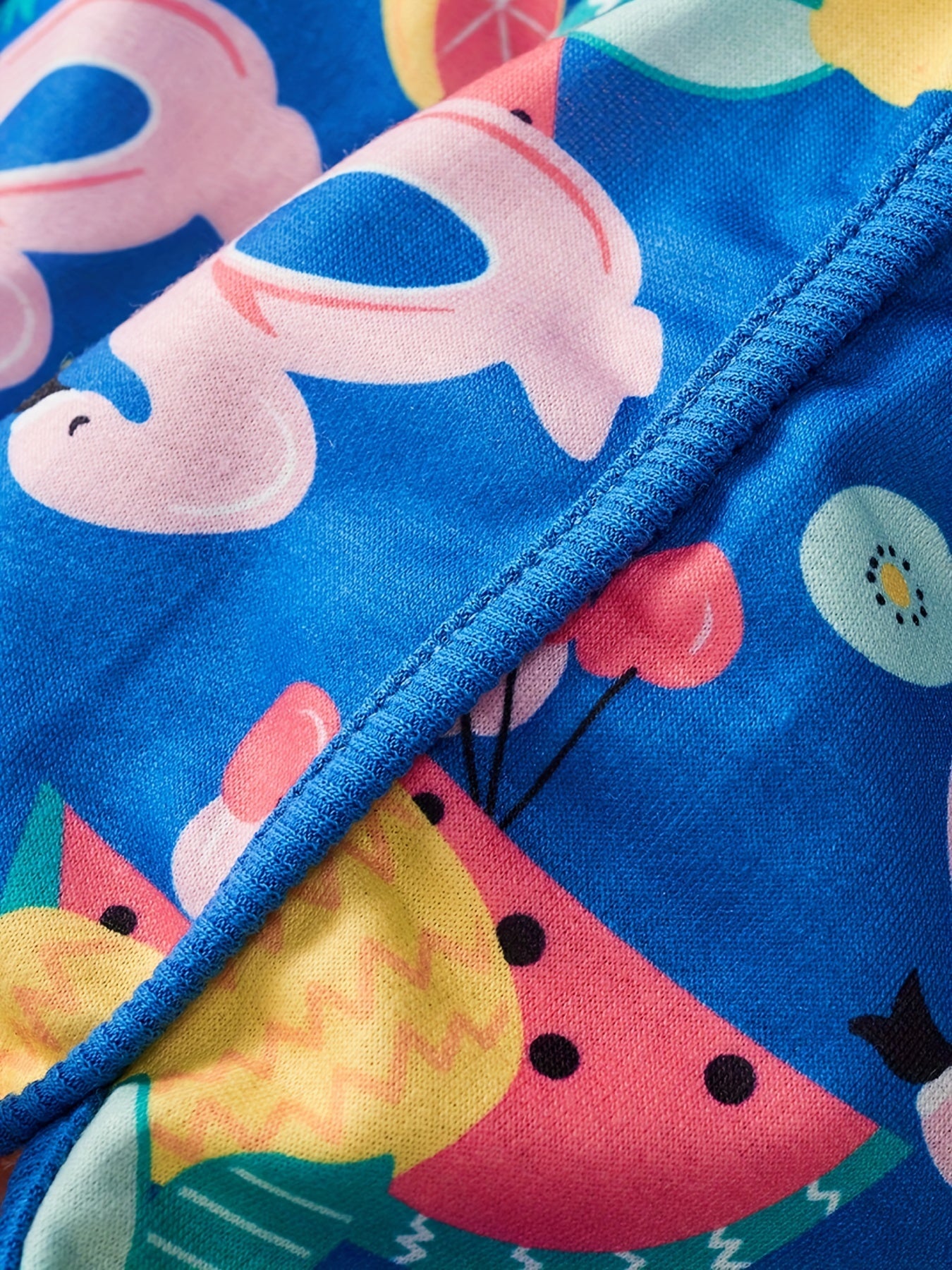 Girls Fruit Graphic Elastic Waist Track Shorts Kids Summer Clothes