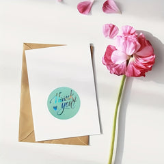 500pcs Thank You Stickers Rainbow Silvery Gilding Art Stickers